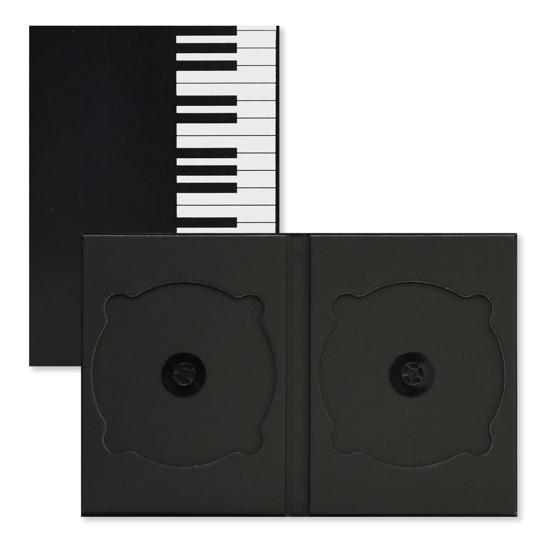 DVDケース,discami,ピアノ,鍵盤,2枚収納,黒