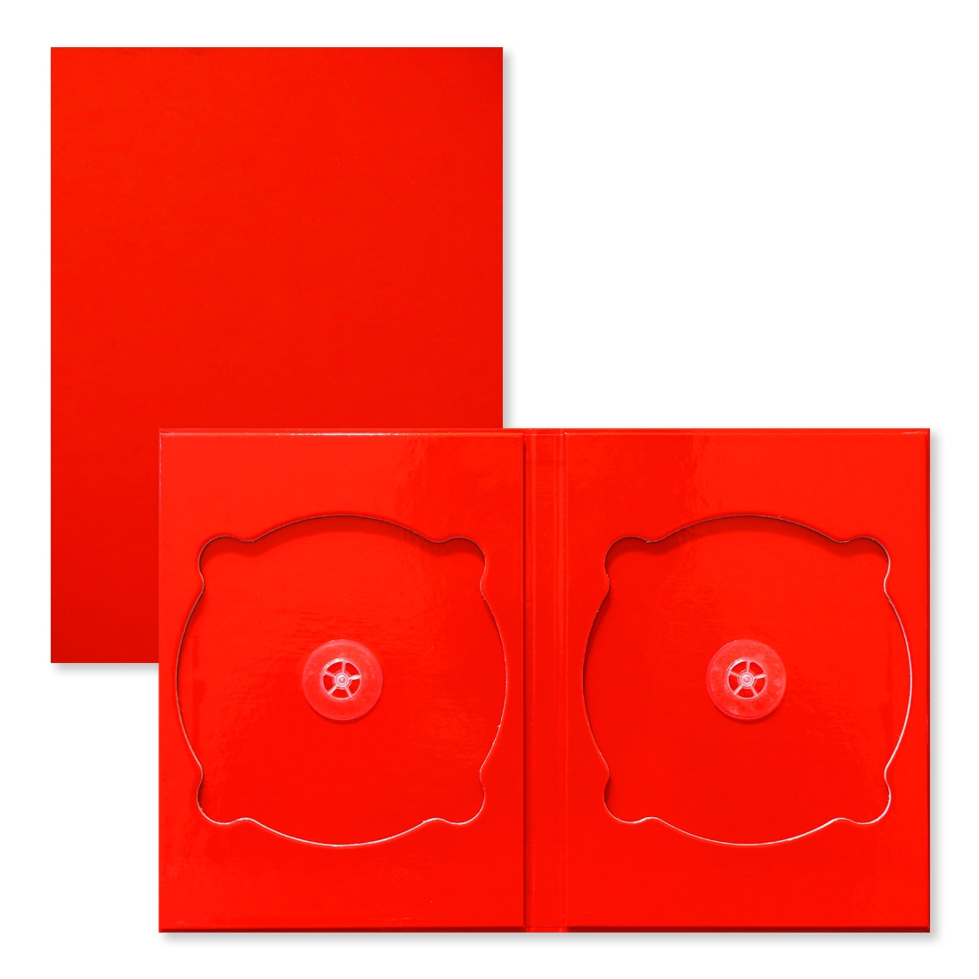 DVDケース,discami,レッド,赤,2枚収納